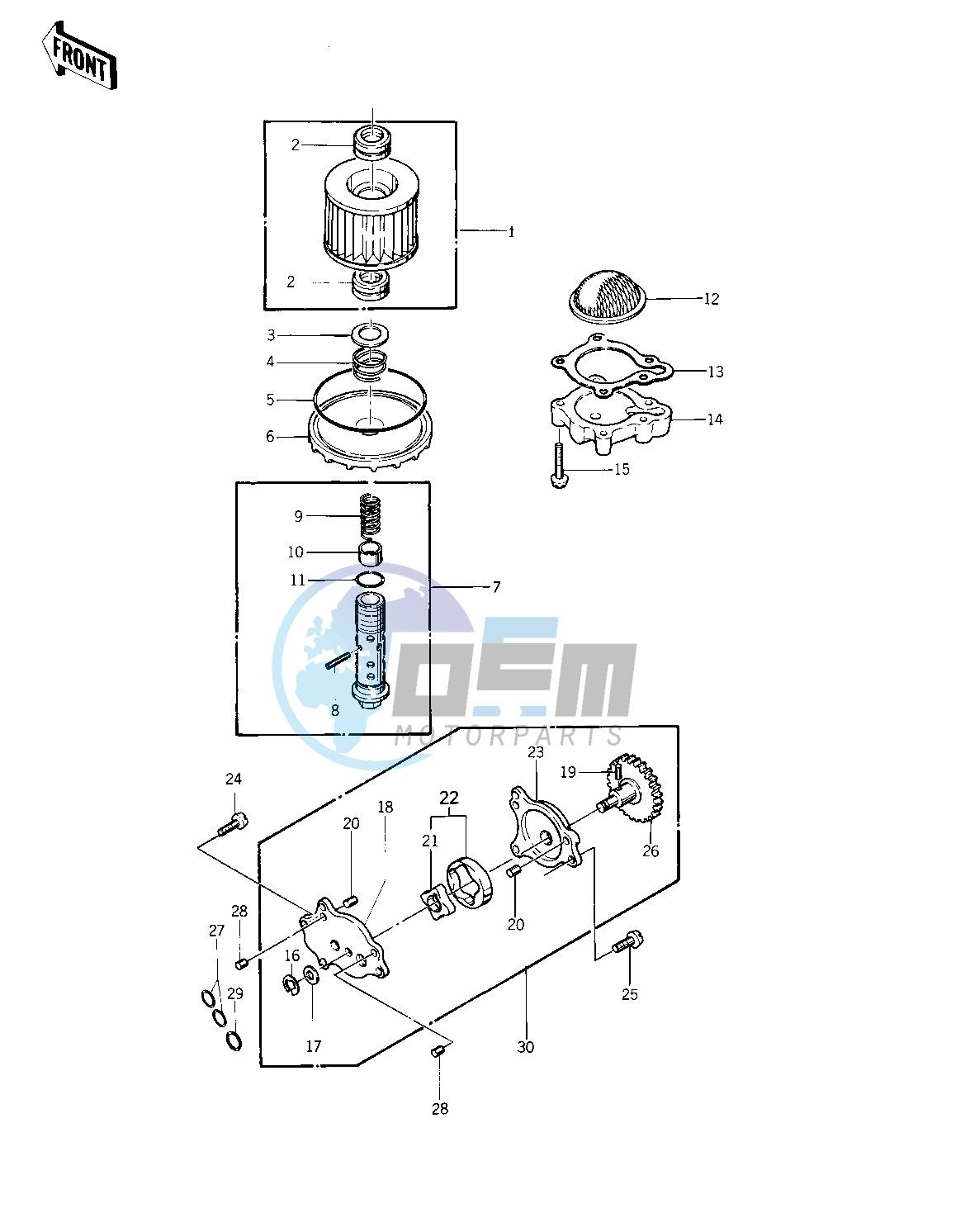 OIL PUMP_OIL FILTER -- 74 -75 KZ400_KZ400D- -