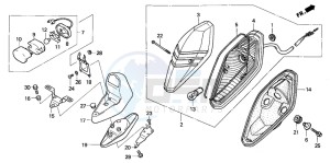 VTX1300S drawing TAILLIGHT (E/ED/EK/F/U)