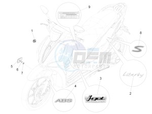 Liberty 125 iGet 4T 3V ie ABS (EMEA) drawing Plates - Emblems