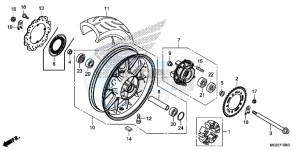 CB500FAD CB500F ABS Continue » UK - (E) drawing REAR WHEEL