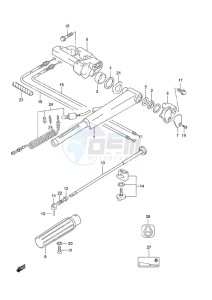 DF 25 V-Twin drawing Tiller Handle Gas Assist Tilt