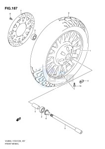 VL800 (E3-E28) VOLUSIA drawing FRONT WHEEL (VL800CL1 E28)