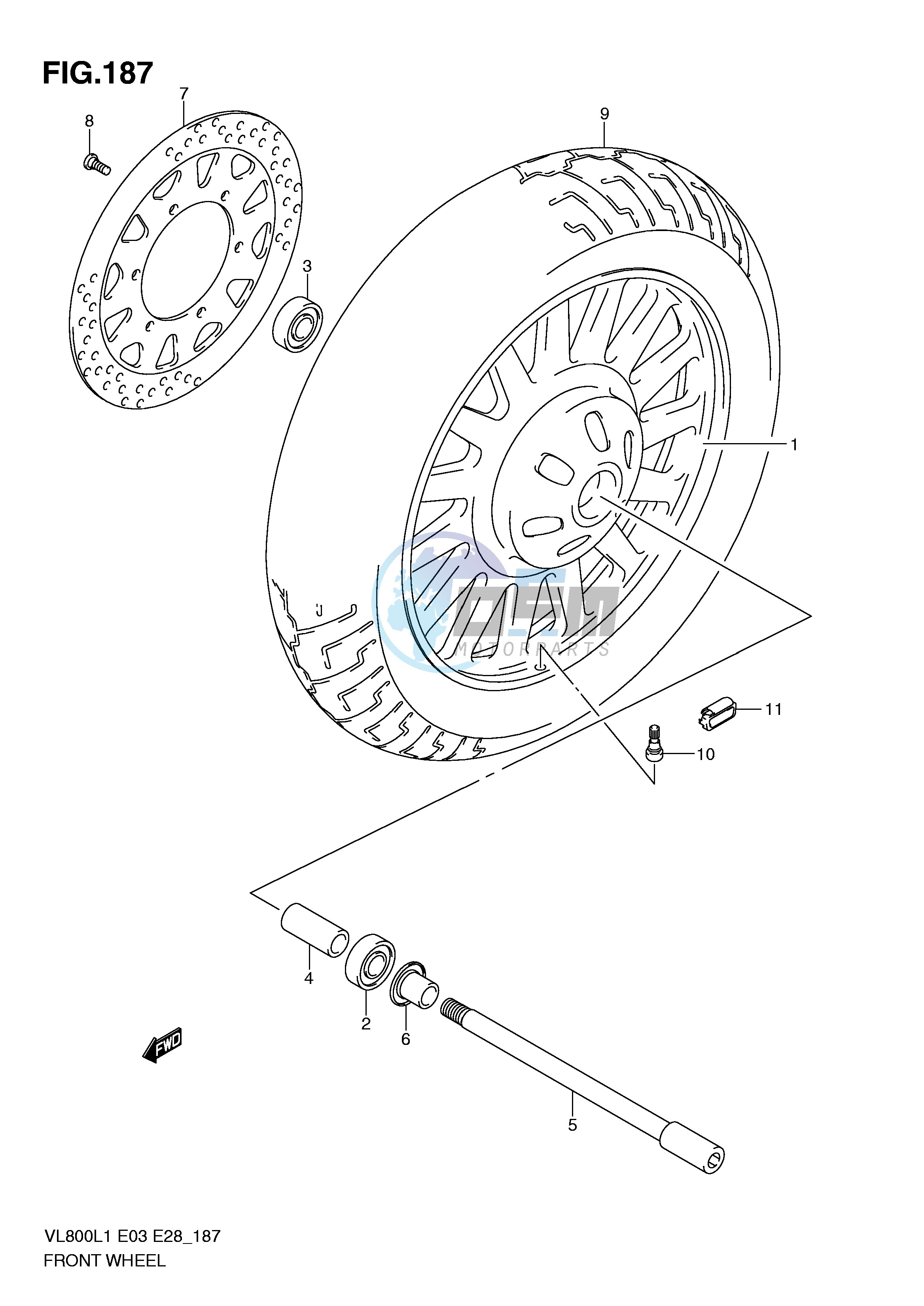 FRONT WHEEL (VL800CL1 E28)