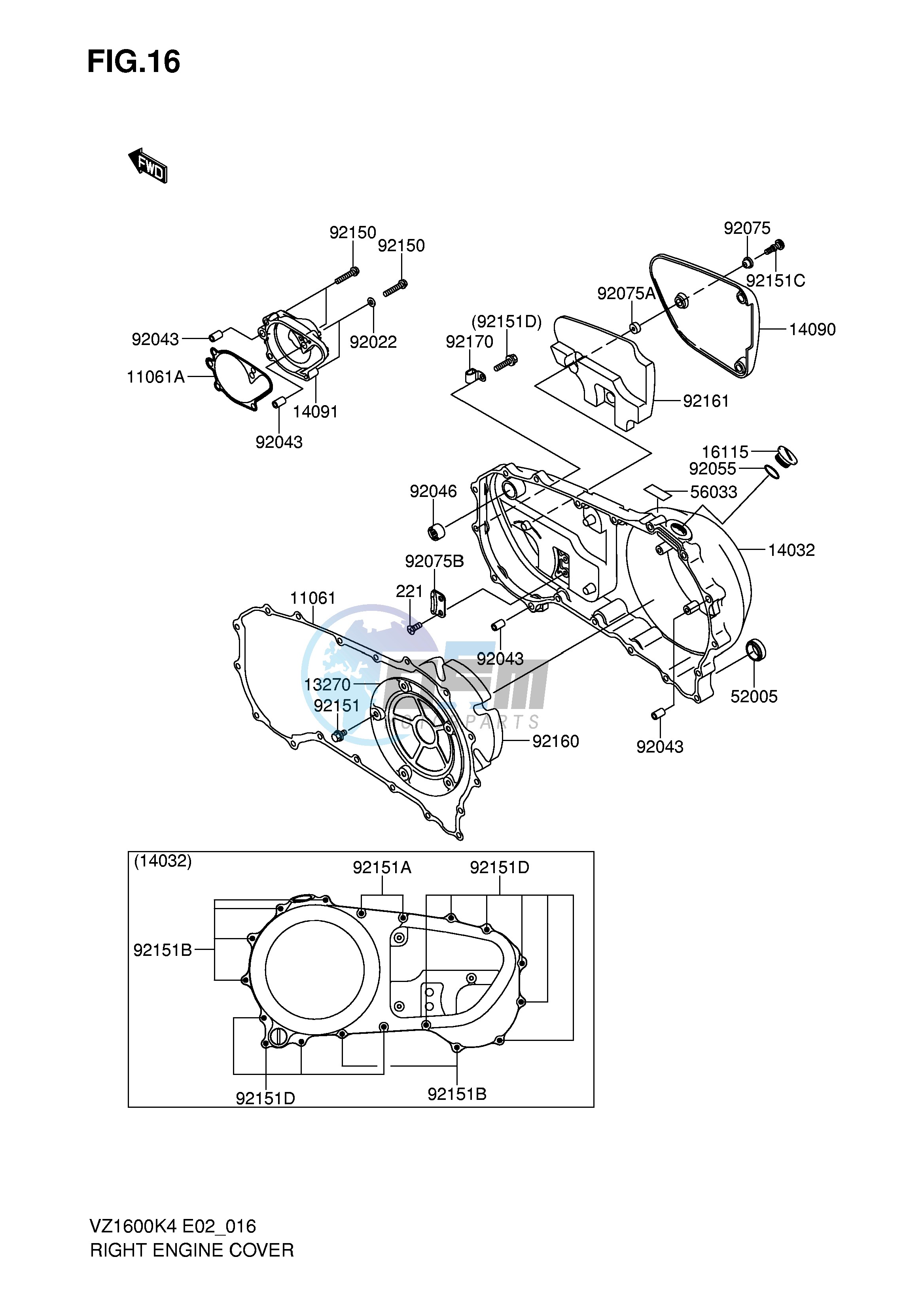 RIGHT ENGINE COVER