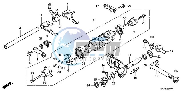 GEARSHIFT DRUM/SHIFT FORK