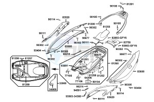 XCITING R500I drawing Body Cover - Luggage  Box