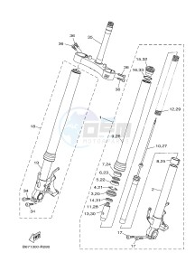 MTN1000 MTN-1000 MT-10 (B67G) drawing FRONT FORK