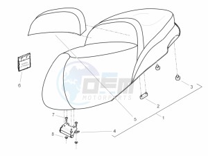 Beverly 125 RST 4T 4V ie E3 drawing Saddle/seats