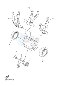 YZ450F (33DD 33DE 33DF 33DG) drawing SHIFT CAM & FORK