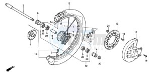 CR500R drawing FRONT WHEEL (CR500RS/RT/RV)