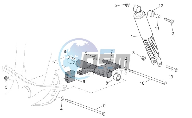 R.shock absorber-connect. Rod