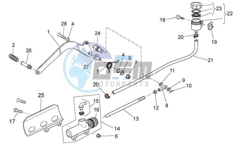 Rear master cylinder