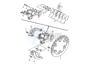 YZ F 450 drawing REAR BRAKE CALIPER