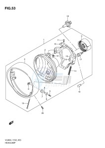 VL800 (E2) VOLUSIA drawing HEADLAMP ASSY (VL800UEL1 E19)