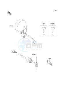 KAF 620 A6 [MULE 2510 4X4] (A6) [MULE 2510 4X4] drawing HEADLIGHT-- S- -_IGNITION SWITCH