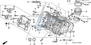 VFR800A9 UK - (E / ABS MME TWO) drawing CYLINDER HEAD (FRONT)