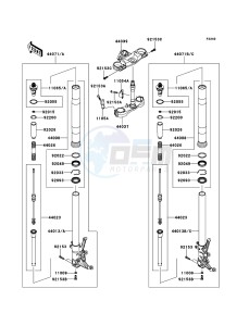 ZZR1400_ABS ZX1400FDFA FR GB XX (EU ME A(FRICA) drawing Front Fork