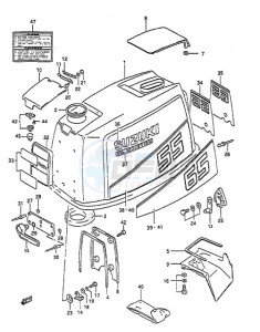 DT 55 drawing Engine Cover (1989 to 1994)