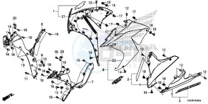 CBR250RF CBR250R Europe Direct - (ED) drawing MIDDLE COWL/ UNDER COWL