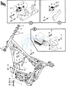 KDX 250 B [KDX250] (B1) [KDX250] drawing FRAME_FRAME FITTINGS