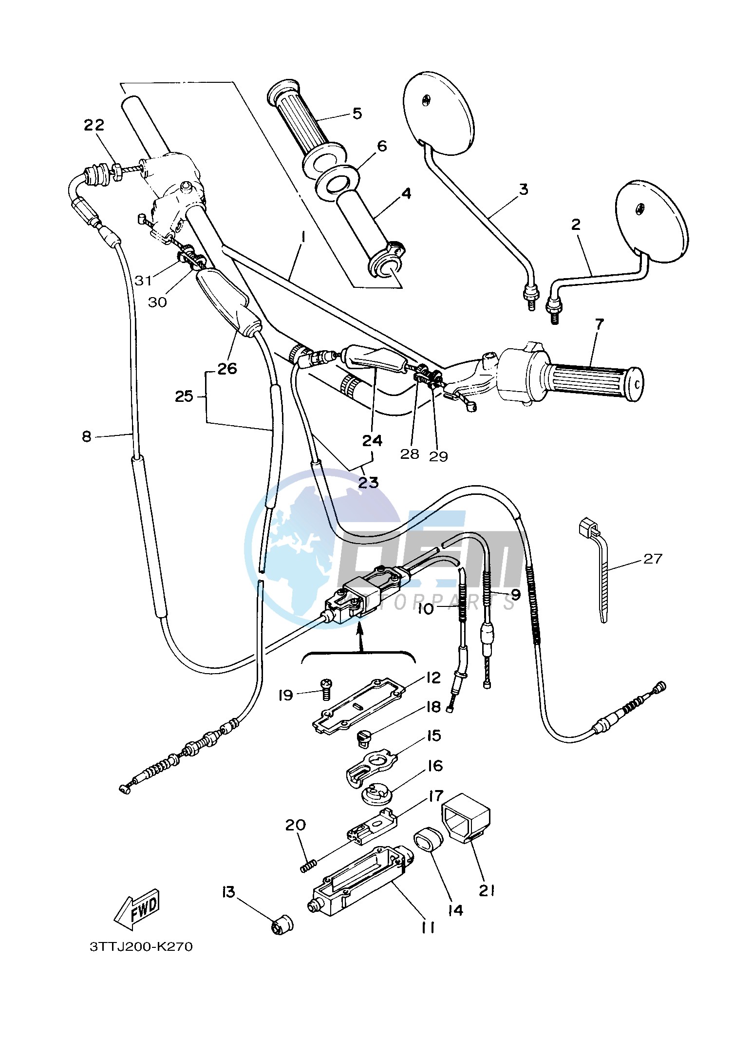 M. STEERING HANDLE & CABLE