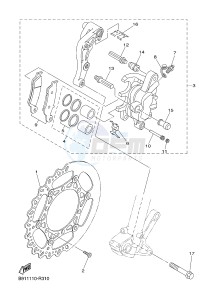 YZ450FX (B912 B913 B914 B914 B915) drawing FRONT BRAKE CALIPER