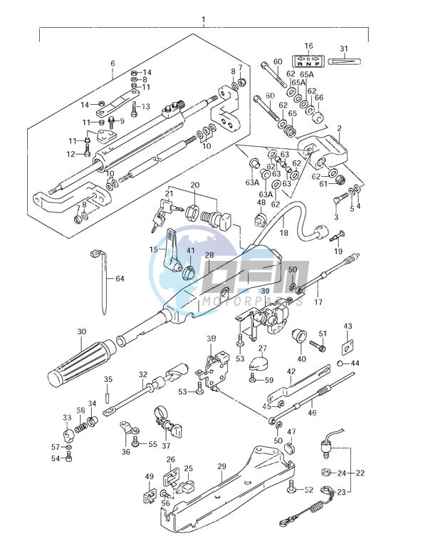 Tiller Handle (2001 to 2003)