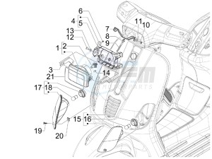 S 125 4T (Euro 3) UK drawing Head lights - Turn signal lamps