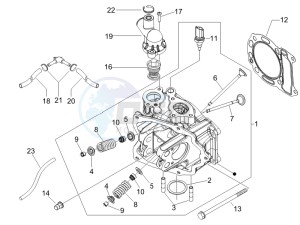 Beverly 250 drawing Cilinder head unit - Valve