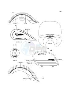 VN 1500 L [VULCAN 1500 NOMAD FI] (L1) [VULCAN 1500 NOMAD FI] drawing DECALS-- RED_GRAY- -