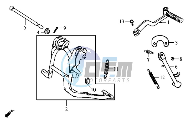 CENTRAL STAND / SIDE STAND / KICKSTARTER PEDAL