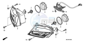 CBR600RR9 France - (F / CMF MME SPC) drawing HEADLIGHT