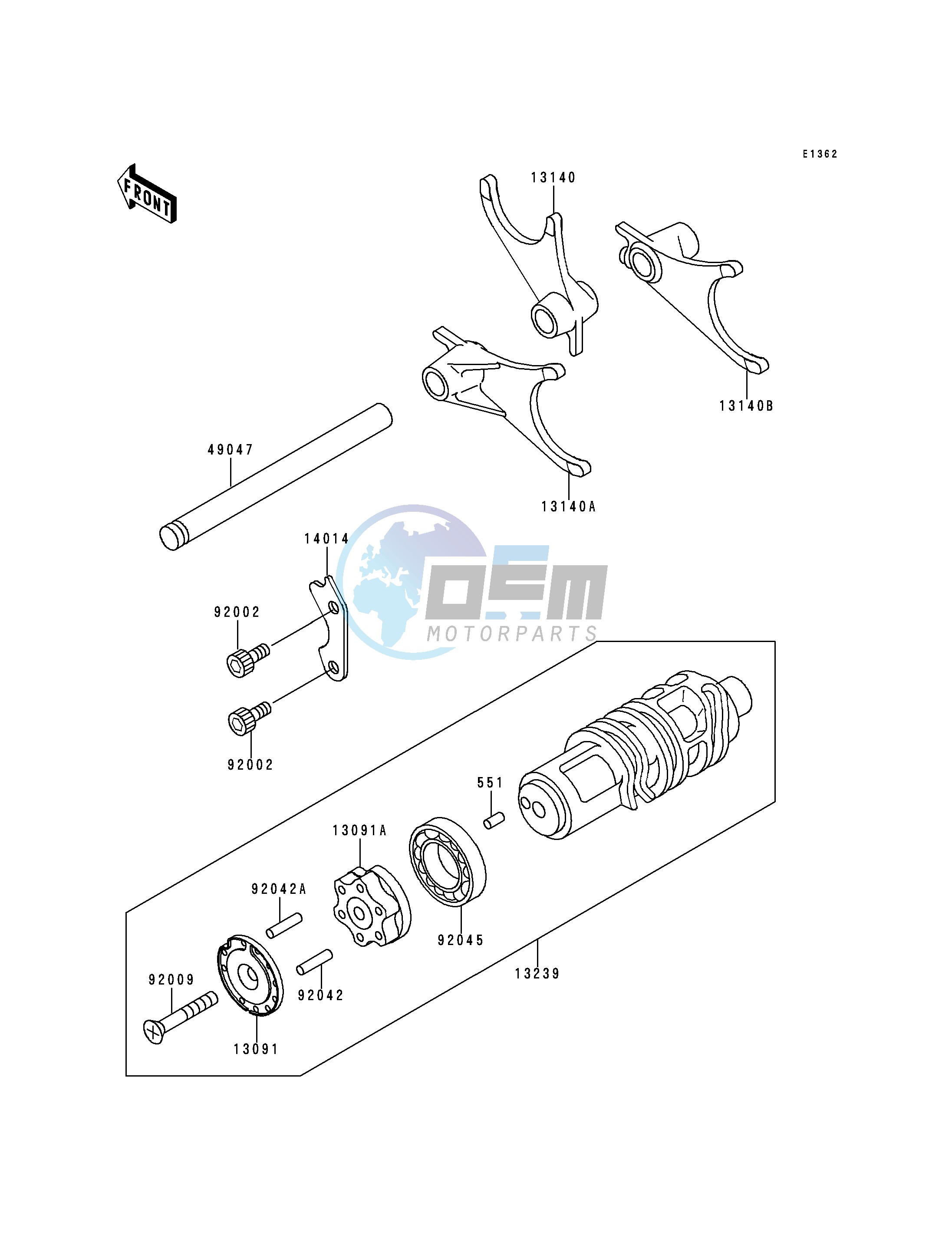 GEAR CHANGE DRUM_SHIFT FORK-- S- -