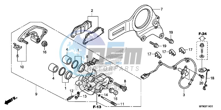 REAR BRAKE CALIPER (CB1000RA)