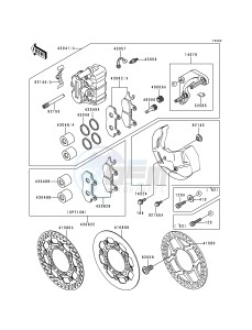 KX 500 E [KX500] (E4-E8) [KX500] drawing FRONT BRAKE-- KX500-E4_E5- -