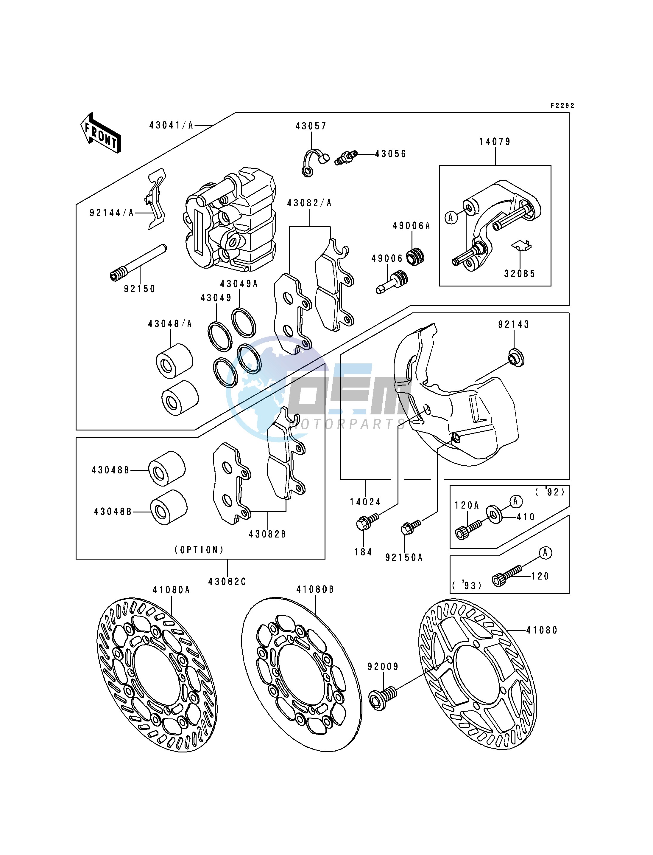 FRONT BRAKE-- KX500-E4_E5- -