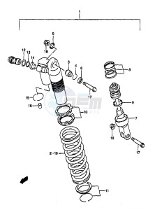 RM250 (T-V-W-X-Y) drawing SHOCK ABSORBER (MODEL X)