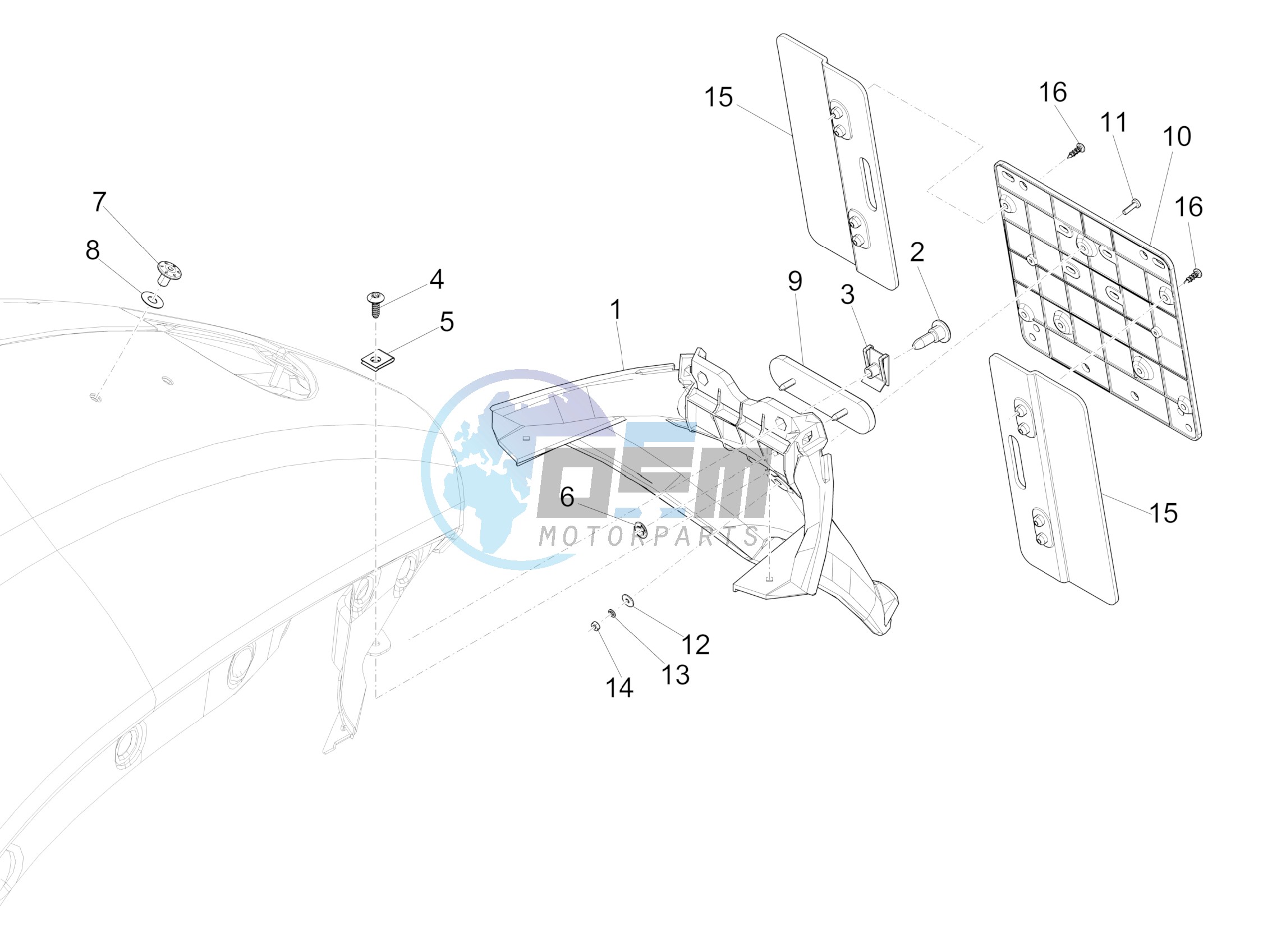 Rear cover - Splash guard