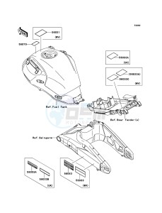 VERSYS KLE650A7F GB XX (EU ME A(FRICA) drawing Labels