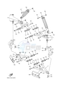 YXR700F YXR7FD RHINO 700 (1RBE 1RBF 1RBG 1RBH) drawing FRONT SUSPENSION & WHEEL