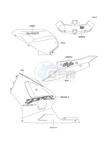 ZX 1200 A [NINJA ZX-12R] (A1) [NINJA ZX-12R] drawing DECALS-- RED- -