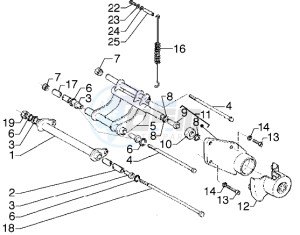 Hexagon 125 GT drawing Swinging arm