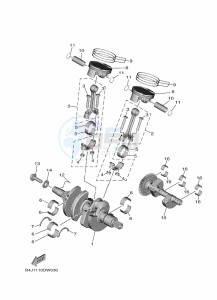 YXF1000EW YX10FRPAN (B4JA) drawing CRANKSHAFT & PISTON