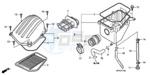 CBR125RW9 UK - (E) drawing AIR CLEANER (CBR125RW7/RW9/RWA)