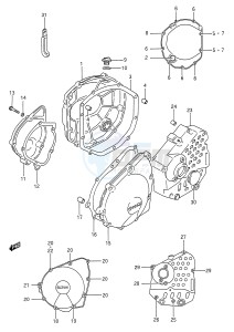 GSX600F (E28) Katana drawing CRANKCASE COVER