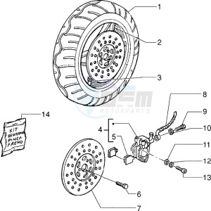 Zip 50 fast rider RST drawing Front wheel