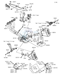 Z1000SX ZX1000LGF FR GB XX (EU ME A(FRICA) drawing Muffler(s)