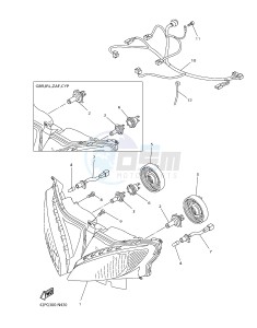 FZ8-SA 800 FZ8-S ABS (1BDA 1BDB) drawing HEADLIGHT