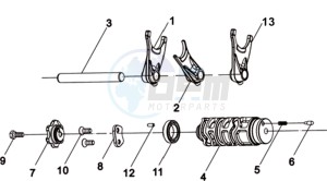 WOLF 300 (L8) EU EURO4 drawing SHAFT DRUM - SHAFT FORK