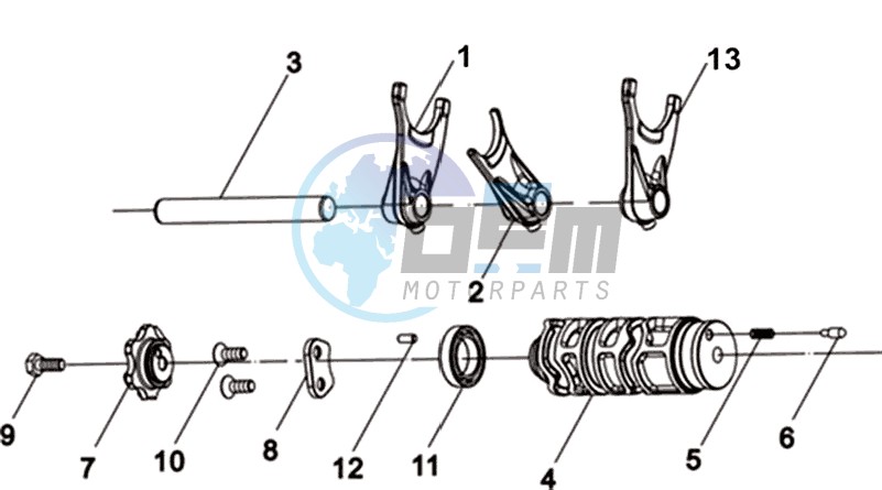 SHAFT DRUM - SHAFT FORK